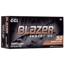 CCI 5201 Blazer Brass 9mm 124 GR FMJ 50 Rounds