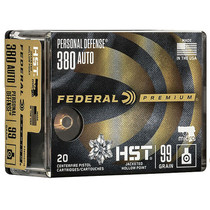 Federal P380HST1S PD 380 ACP 99 GR HST JHP 20 Rounds