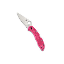 Spyderco Pink Heals Delica Lockback Folding 3" Pink