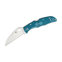 Spyderco Endura 4 Lightweight Folding Wharncliffe 4" Satin Plain Blue