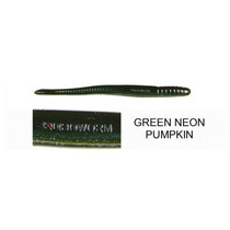 ROBOWORM FAT STRAIGHT TAIL WORM Green Neon Pumpkin 6"