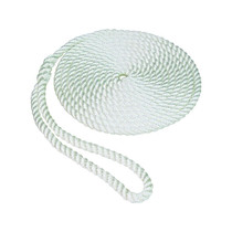 Seasense 50013000 Dock Line Tw 3/8" X 15' White 10" Eye Splice Black 3/8" X 15