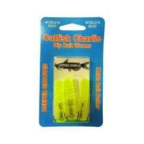 Catfish Charlie DBG-3-07 Dip Bait Worm Cht 3 Per Pack Chartreuse