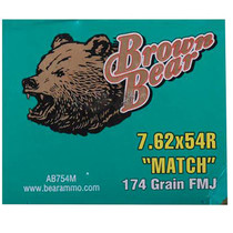 Barnaul  AB754FMJ 7.62X54 174 GR Lacquer Coated Steel Case FMJ 20 Rounds