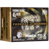 Federal PD45P1 Personal Defense Punch 45ACP 230 GR JHP 20 Rounds