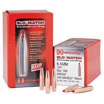 HORNADY 26331 6.5MM .264 140 GR ELD? MATCH 100 CT.
