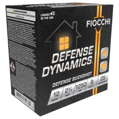 Fiocchi Defense Dynamics Defense Buckshot 12GA 2.75" 25rds 9 Pellet