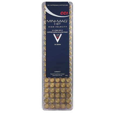 CCI Mini-Mag .22 LR 36 Grain Copper Plated Hollow Point 100rds Per