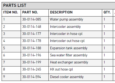 Water Pump Assembly - OXE diesel outboard part (part SP30-0114-085K) - view 2