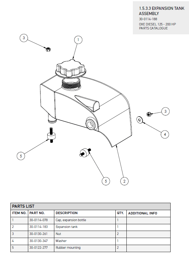 Expansion bottle cap - OXE diesel outboard part (part 30-0114-078)