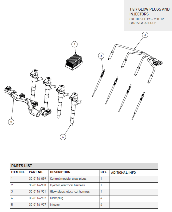 Module glow plugs - OXE diesel outboard part (part 30-0116-039)