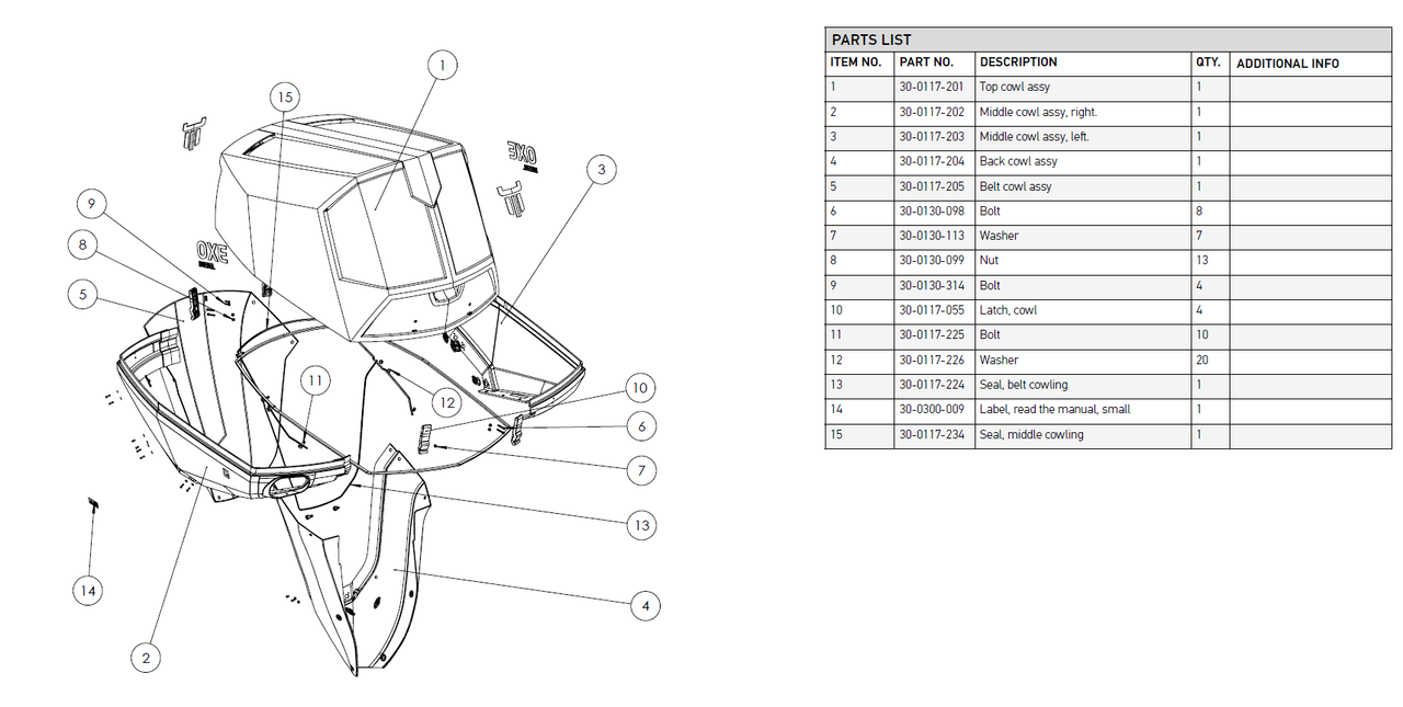 Seal - Middle Cowling - OXE diesel outboard part (part 30-0117-234A)