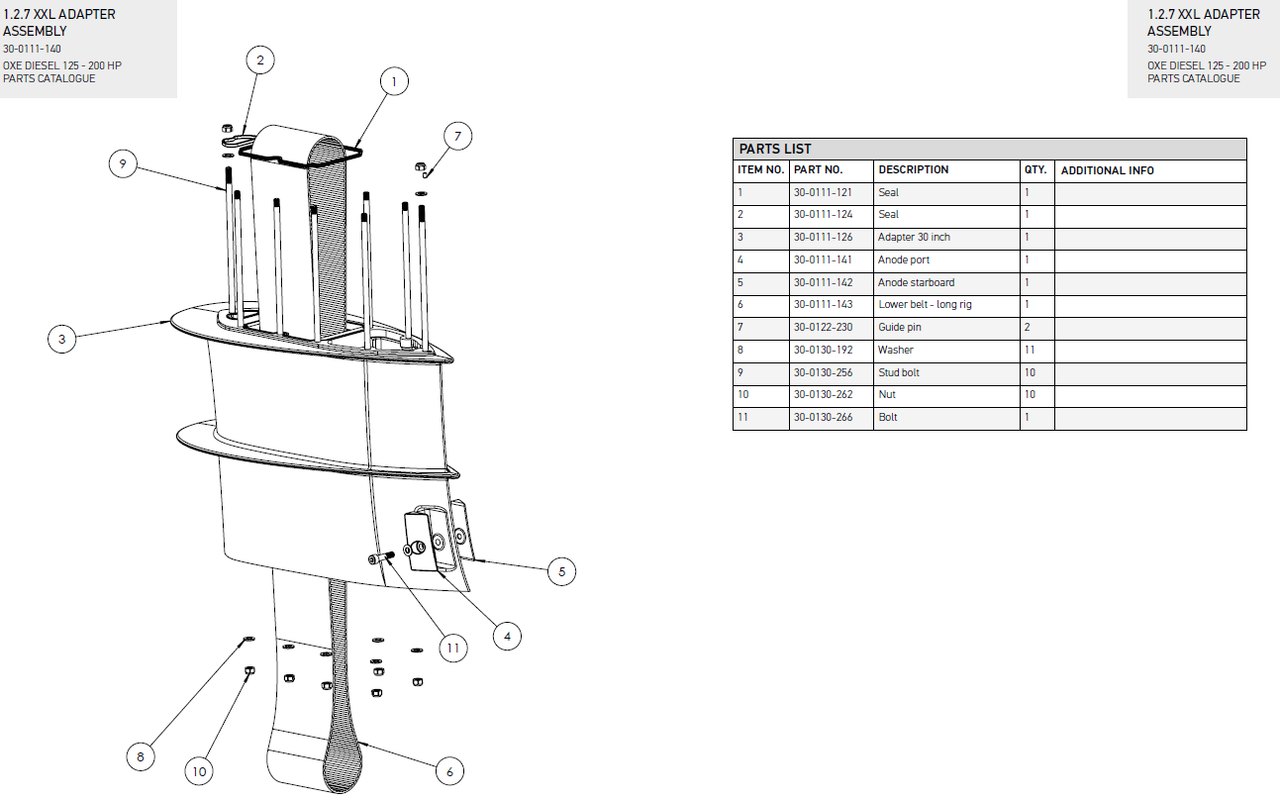 A4, DIN 985 M8 - OXE diesel outboard part (part 30-0130-262) - view 3