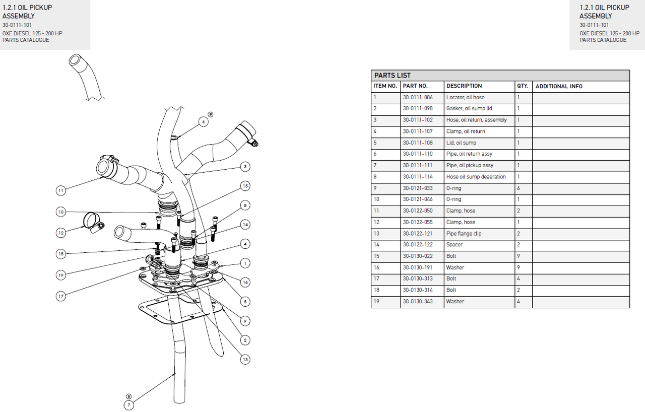 Oil fitting holder - OXE diesel outboard part (part 30-0111-086B)