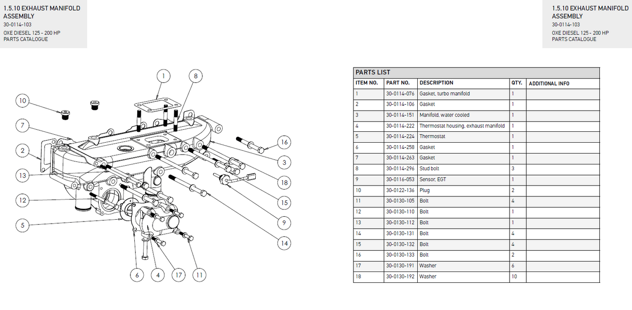 Gasket exhaust manifold