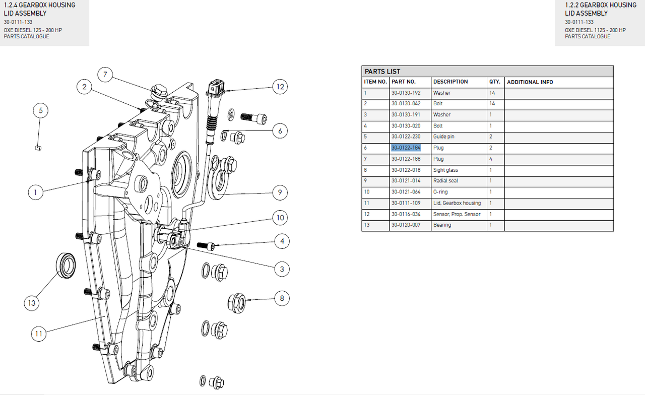 Hex plug M10x1 - OXE diesel outboard part (part 30-0122-184A) - view 2