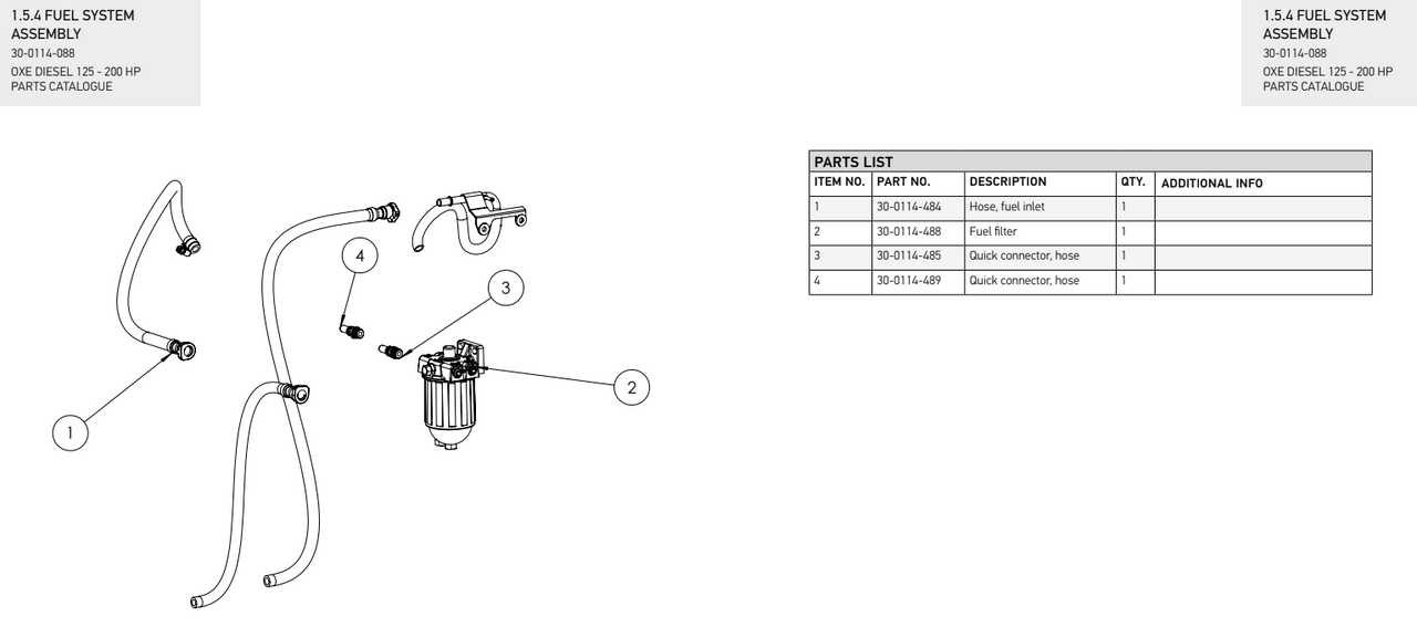 Fuel filter 150-200 HP - OXE diesel outboard part (part 30-0114-488A)