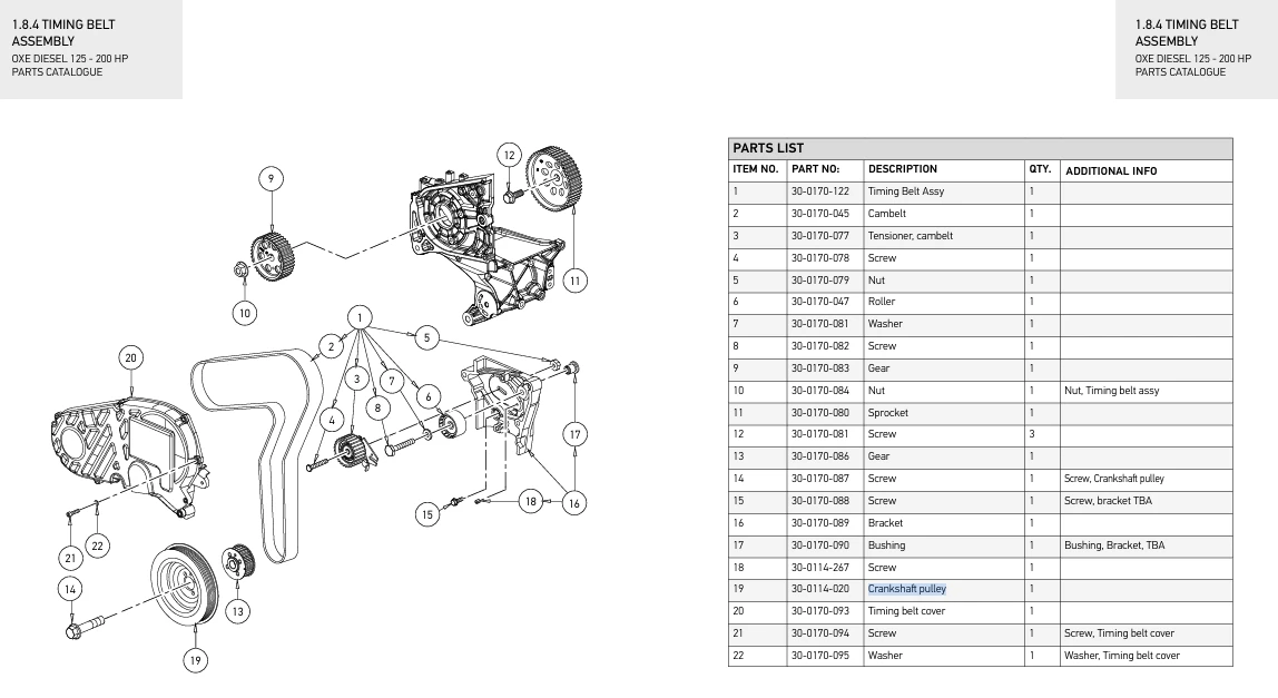Crankshaft Pulley - OXE diesel outboard part (part 30-0114-020)