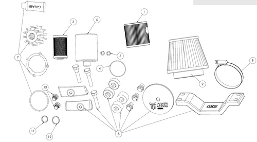 150-200 HP Service Kit 2 for 33" Shaft (200/400/600HRs) - OXE diesel outboard part (part 30-0190-949C) - view 1