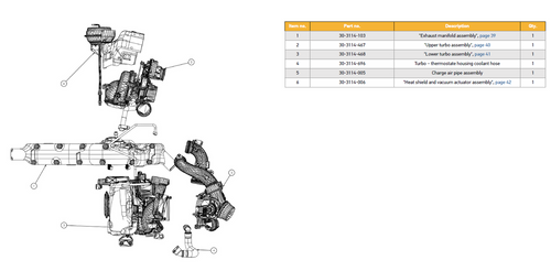 Lower Turbo Assembly - OXE diesel outboard part (part SP30-3114-468F) - view 1