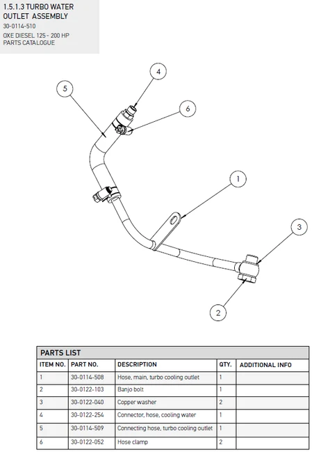 Connector, fuel hose, 10 mm - OXE diesel outboard part (part 30-0122-254B)