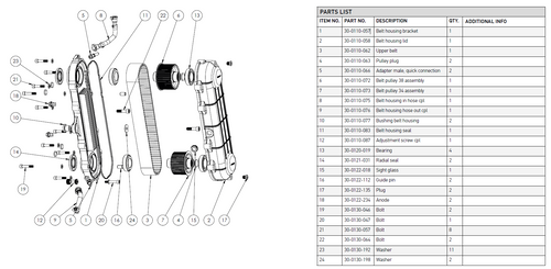Belt pulley 38 assembly