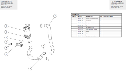Sea Water Strainer - OXE diesel outboard part (part 30-0114-498A)