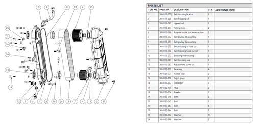 Primary transmission guide sleeve - OXE diesel outboard part (part 30-0122-112B)