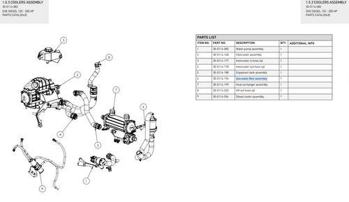 Sea water filter assembly 150-200 OXE - OXE diesel outboard part (part 30-0114-196) - view 1