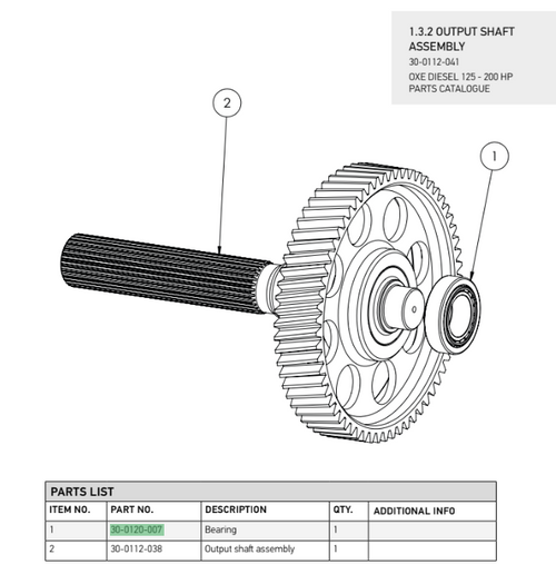 Bearing 30-0120-007 - OXE diesel outboard part (part 30-0120-007) - view 4