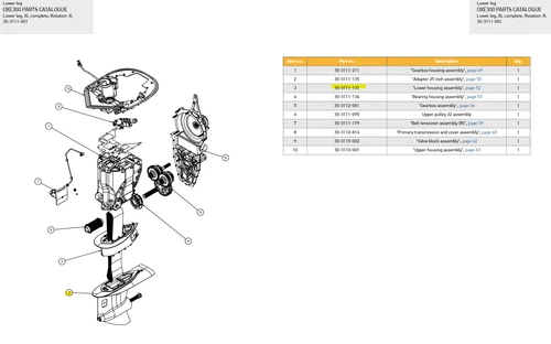 Lower Housing Assembly (225-300HP) - OXE diesel outboard part (part SP-3111-131-XL)