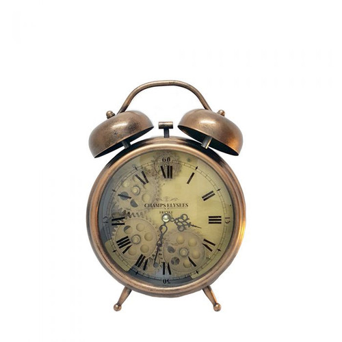 Exposed Gear Bedside Clock (Copper)