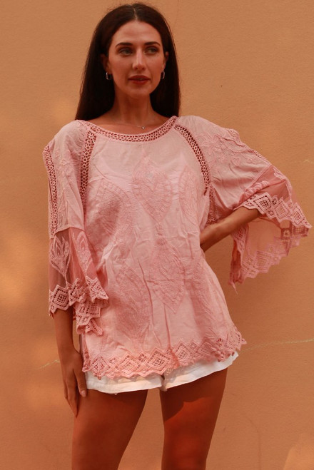 Pink Lace Top