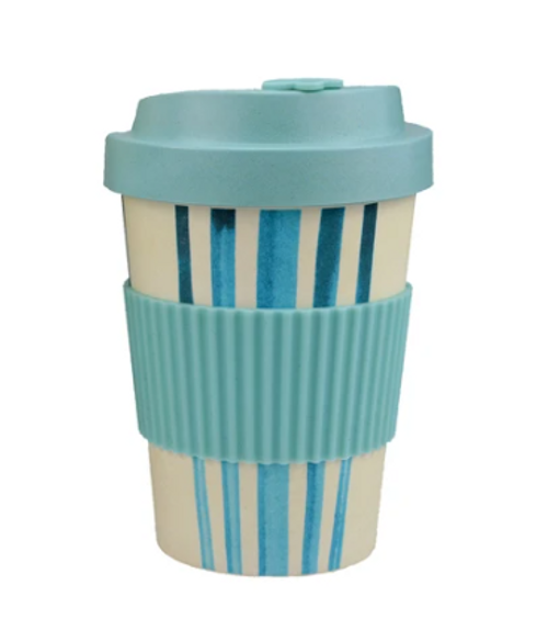 Blue Lines Bamboo Travel Mug 300ml