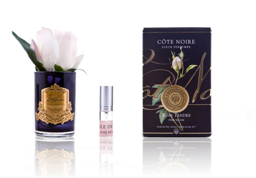 Rose Bud Pink Blush Black w/ Gold Crest