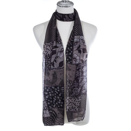 Black Patched Scarf