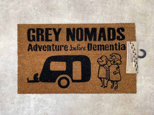 Grey Nomads Door Mat