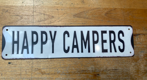"Happy Campers" Vintage Metal Sign