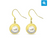 Circle Twon Tone & Pearl Earrings