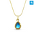 Glass Stone Teardrop Necklace