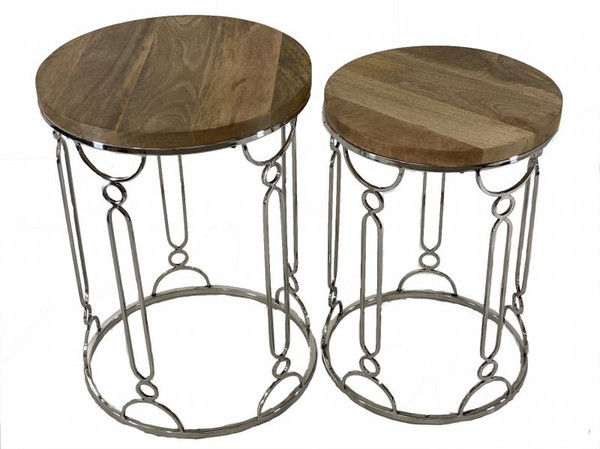 Wood and Metal Side Tables