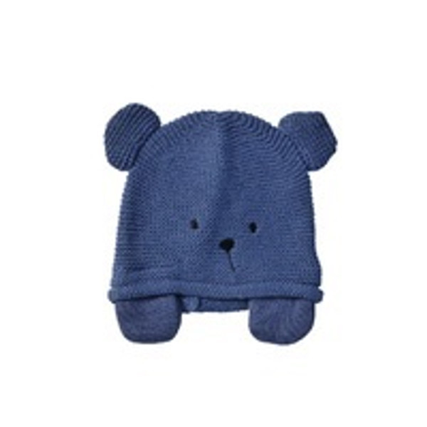 Navy Teddy Knitted Hat