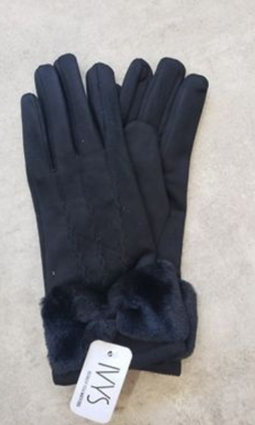 Argyle Gloves W/ Fur Trim