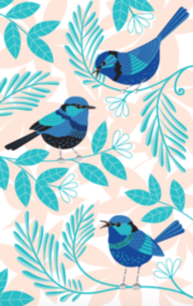 Blue Wren Tea Towel