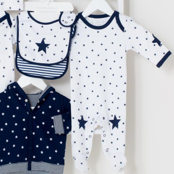 Navy Star Footed Outfit 3-6 Months