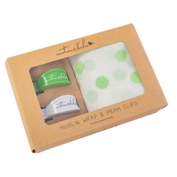 Green/White Spot Wrap & Clips Set