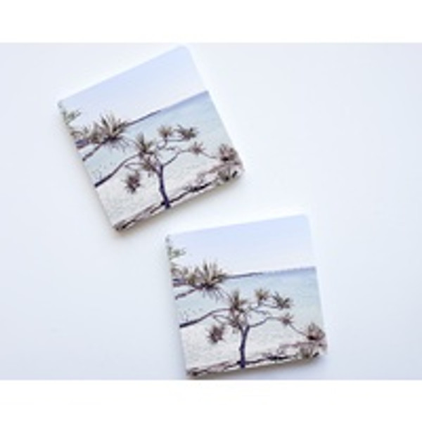 Beach Trees Ceramic Coaster Set