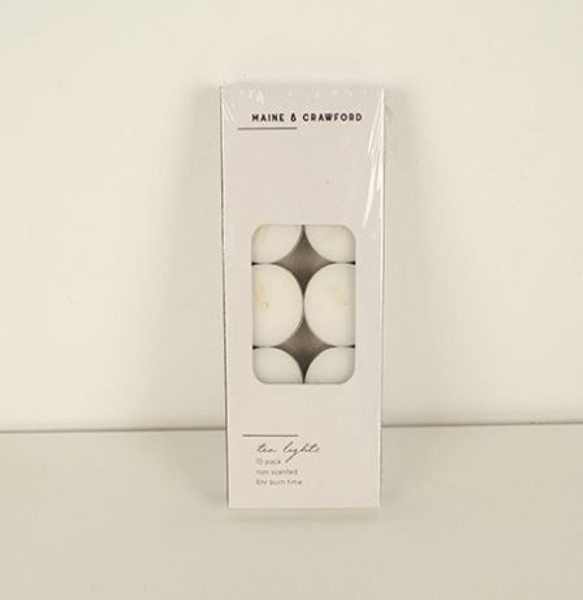 10 Pack Unscented Tealight Candles