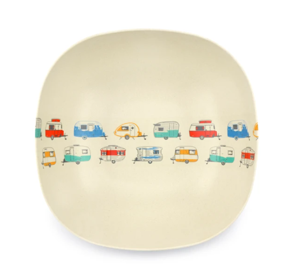 Coloured Caravans Bamboo Salad Bowl 23cm