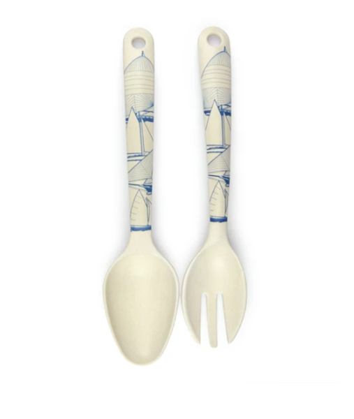 Sail Away Bamboo Salad Servers